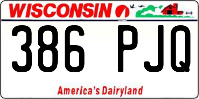 WI license plate 386PJQ