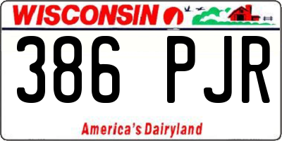 WI license plate 386PJR