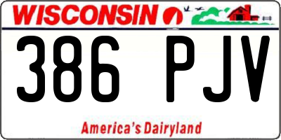 WI license plate 386PJV