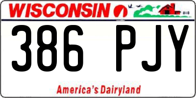 WI license plate 386PJY