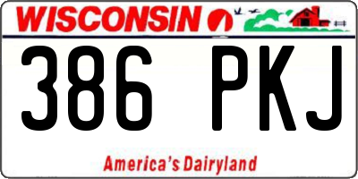 WI license plate 386PKJ