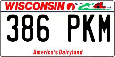 WI license plate 386PKM