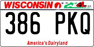 WI license plate 386PKQ