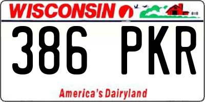 WI license plate 386PKR
