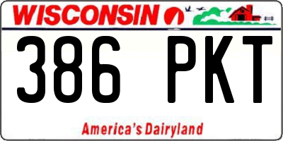 WI license plate 386PKT