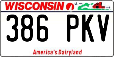 WI license plate 386PKV