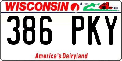 WI license plate 386PKY