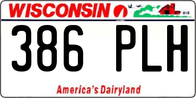 WI license plate 386PLH