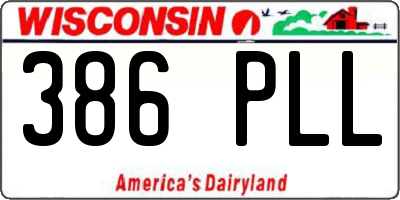 WI license plate 386PLL