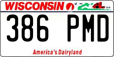 WI license plate 386PMD