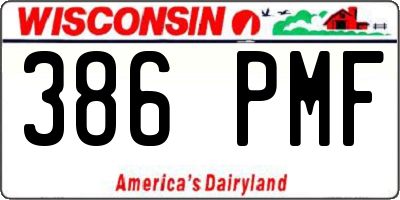 WI license plate 386PMF