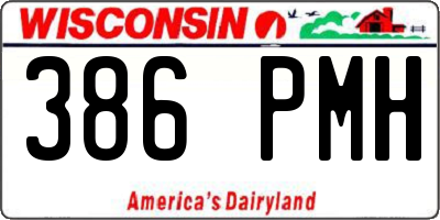 WI license plate 386PMH