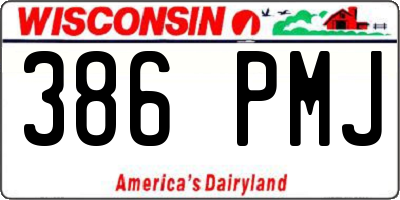WI license plate 386PMJ