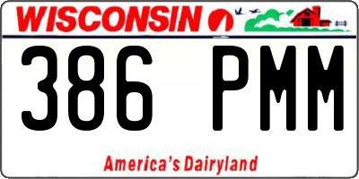 WI license plate 386PMM