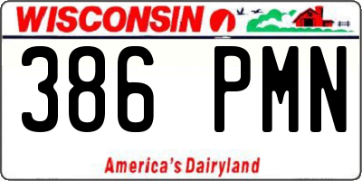 WI license plate 386PMN
