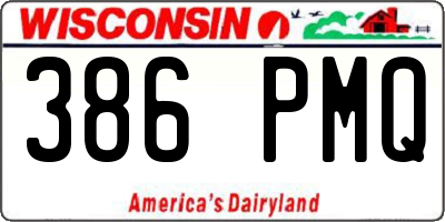 WI license plate 386PMQ