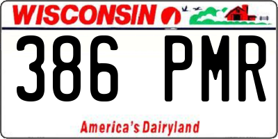 WI license plate 386PMR