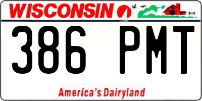 WI license plate 386PMT
