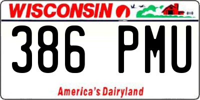 WI license plate 386PMU