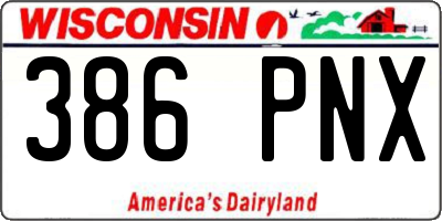 WI license plate 386PNX