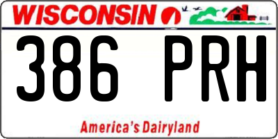 WI license plate 386PRH