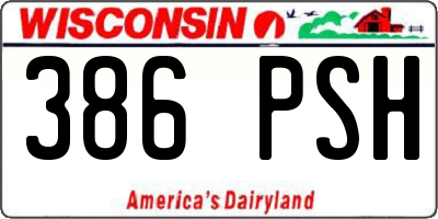 WI license plate 386PSH