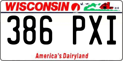 WI license plate 386PXI