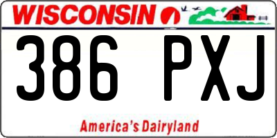 WI license plate 386PXJ
