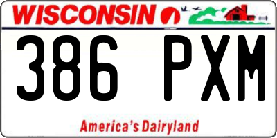 WI license plate 386PXM