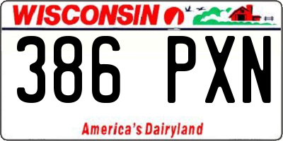 WI license plate 386PXN