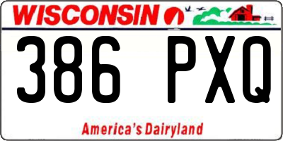 WI license plate 386PXQ