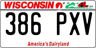 WI license plate 386PXV
