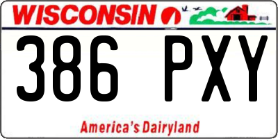 WI license plate 386PXY