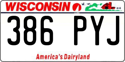 WI license plate 386PYJ