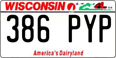 WI license plate 386PYP