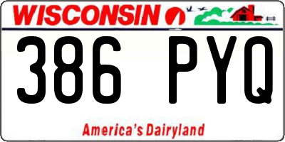 WI license plate 386PYQ