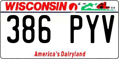 WI license plate 386PYV