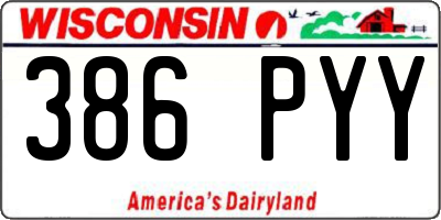 WI license plate 386PYY