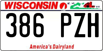 WI license plate 386PZH