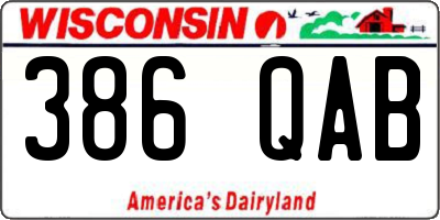 WI license plate 386QAB