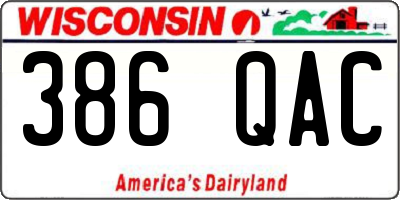 WI license plate 386QAC