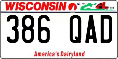 WI license plate 386QAD