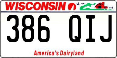 WI license plate 386QIJ