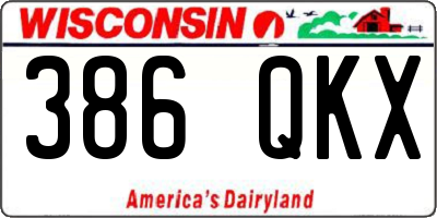 WI license plate 386QKX