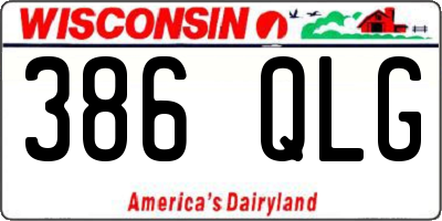 WI license plate 386QLG