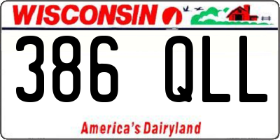 WI license plate 386QLL