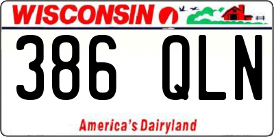 WI license plate 386QLN