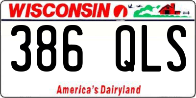 WI license plate 386QLS