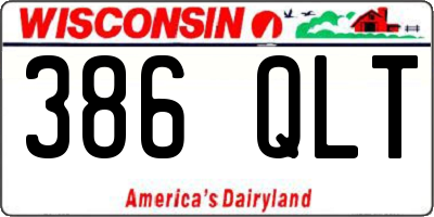WI license plate 386QLT