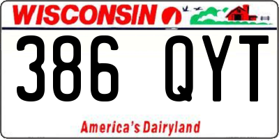 WI license plate 386QYT